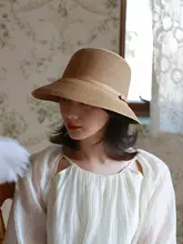 軽量折りたたみ式日除け女子用フィッシャーハット【透湿・リボン付き・アウトドア用・夏用】