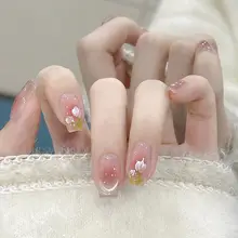 春のチューリップデザインの美しいネイルチップ【手作り・猫目・ブリリアント仕上げ】（セットアップ対応）