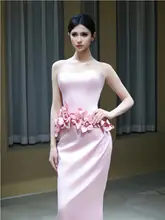 エレガントなピンクの新婦用敬酒服【成人式・婚約・パーティー対応】