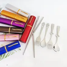 携帯用ステンレス製カトラリーセット【フォーク・スプーン・箸・折りたたみ式】（セットアップ対応）