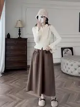 白色エラスティックニットカーディガン【フリル襟・フレンチロマン】