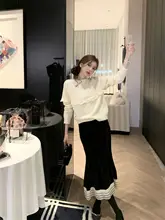 シルクのような質感！チーズ風味の黒糖ミルクキャラメルスカート【フレンチスタイル・体型カバー・ハイエンドデザイン】