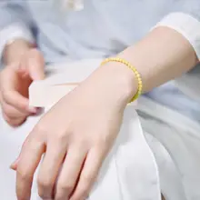 天然ロシア産ミツバチワックスのブレスレット【S925銀使用・高級感・仏教珠】