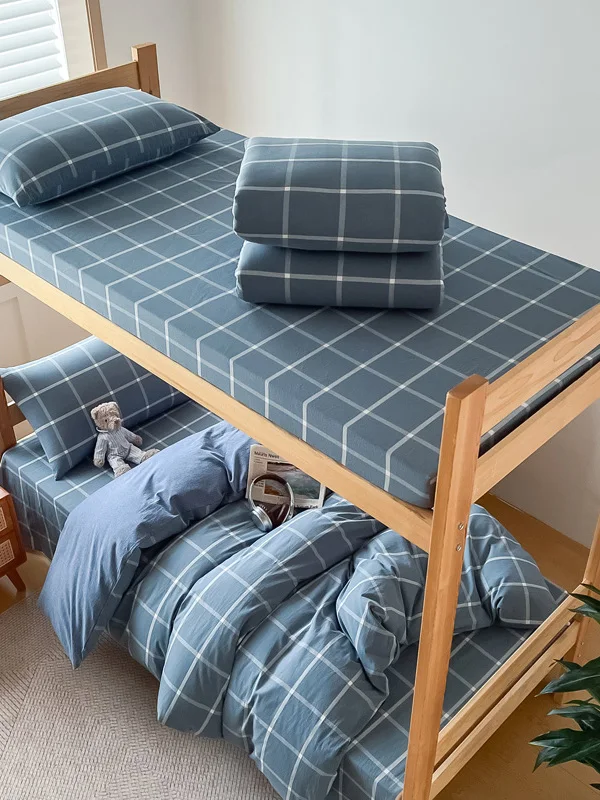 狭い部屋に合う日本風ベッドリネン：侘寂風全棉製3点セットの実用性と空間適応性