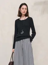 美しいメリノウールニット【ドイツ製・ストライプ柄・極上の柔らかさ・プラスサイズ】