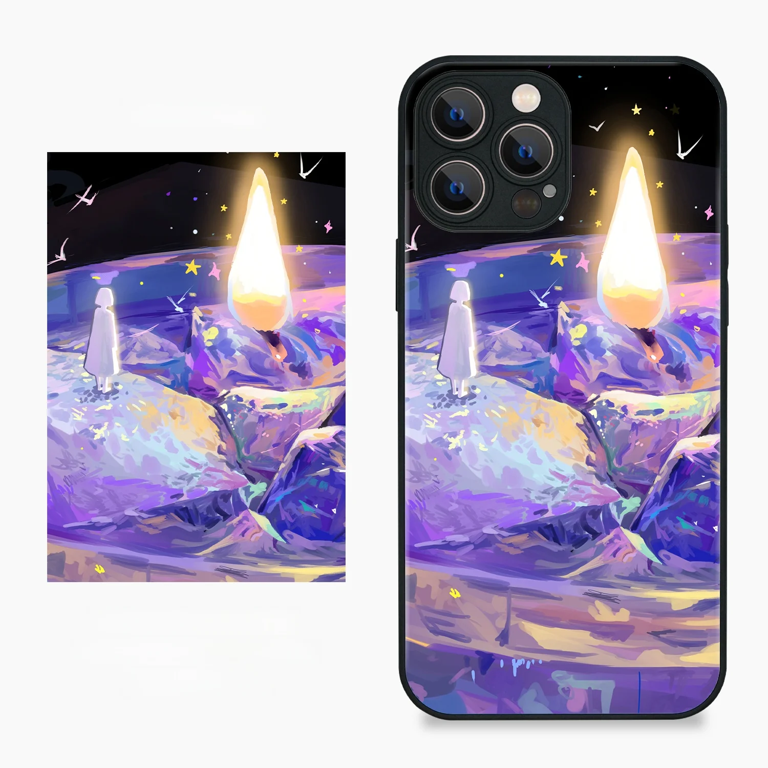 スマホケース se2はiPhone対応の鋼化玻璃保護壳で、日韓風插画デザインを採用