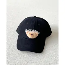 熊デザインの高品質ベースボールキャップ【女性用・ストリートスタイル・ハット】