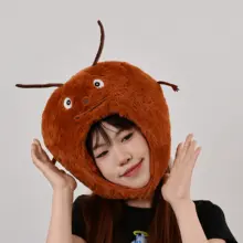 かわいいカートゥーンデザインの毛羽立ちマットなゴキブリ頭巾【コスプレ・撮影用・ユニークな小道具】
