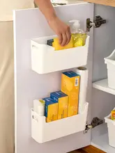 収納ボックス キャビネット ホワイト ネジ不要 壁掛け キッチン トイレ適用