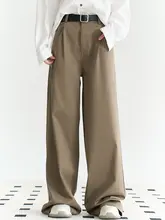 ストレートパンツ 女性 春秋用 ゆったりしたパンツ 単色 ロングパンツ ワイドパンツ