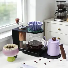 オリジナルデザインの陶器製折り紙フィルターカップとシェアポット  【ハンドドリップコーヒー器具】（セットアップ対応）