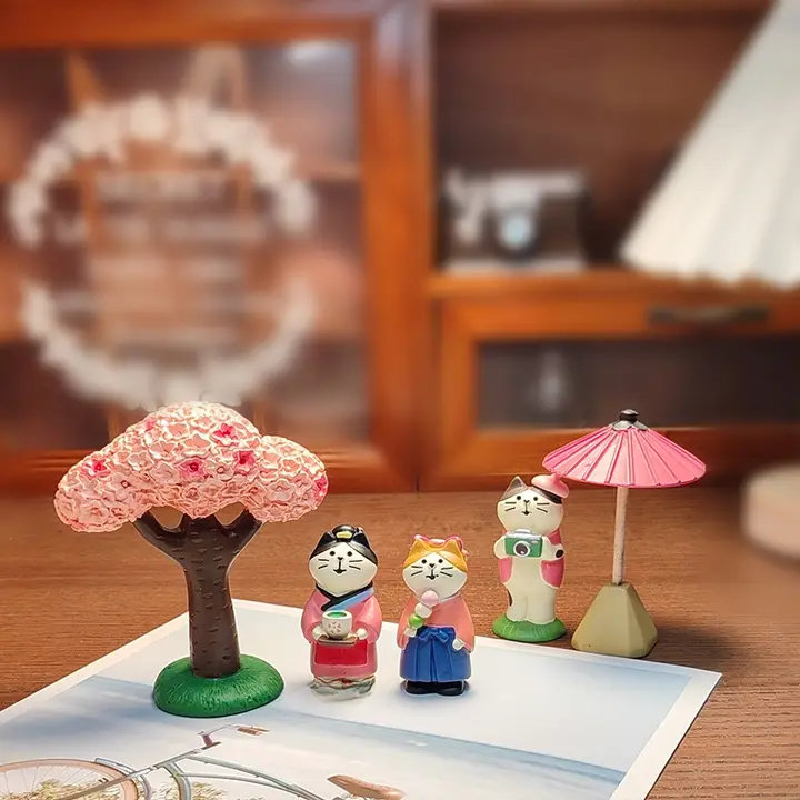 桜の旅 富士山と猫のデスクトップ装飾【かわいいデザイン・ギフトに最適】