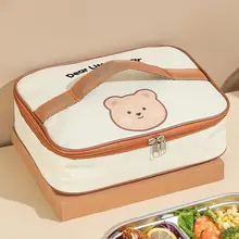 可愛いキャラクターの保冷保温バッグ【アルミ箔厚手・学生用・持ち運び便利・キャンプ用】（セットアップ対応）