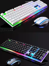USB接続 光る ゲーミングキーボード＆マウスセット【メカニカルタッチ・透光デザイン・ビジネス・家庭用】