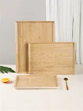 北欧スタイルの木目調プラスチック製長方形ティーコースター【家庭用・フルーツプレート・収納用】