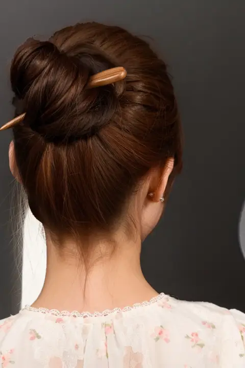 短い檀木のヘアピン【古風・バンがん用・女性用】