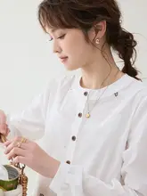 愛情刺繍入りのコットンシャツワンピース【春用・フレンチスタイル・柔らかい素材】