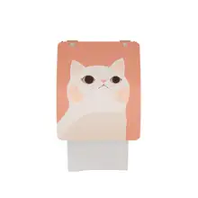 かわいい猫デザインのトイレットペーパーホルダー【穴あけ不要・壁掛け式】