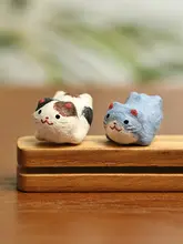 和紙製ミニ猫の置物【かわいいデザイン・デスク装飾用】
