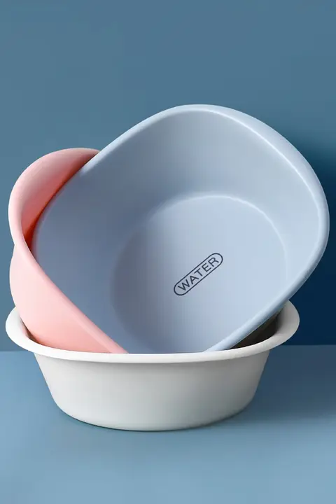 プラスチック製 洗面器【厚手・家庭用・子供向け・シンプルデザイン】