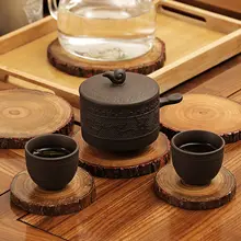 素朴な天然木製茶燻垫【熱から守る・功夫茶用・カップトレー・茶具セットに最適】