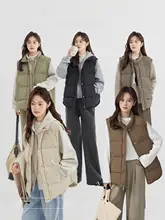 モダンデザインのスタンドカラー羽毛ベスト【厚手・保温性・重ね着対応】