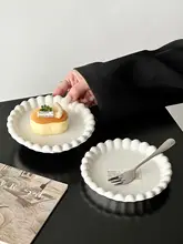 高級感のある陶製プレート【パールエッジ・フランス風・スイーツ＆デザート用】