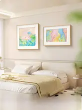 抽象花柄のアートウォールデコレーション【クリーム風・リビングやダイニング用】