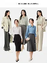 通勤スタイルに最適！シャツカラーの柔らかな光沢感のある織りシャツ
