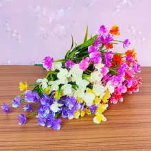 白鹅绒とプラスチック製のユリの花束【インテリア装飾用・田園スタイル】