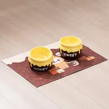 猫用陶器製高脚ペットボウル【可愛いハニーポットデザイン・水や餌用】