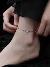 純銀製の星軌足首チェーン【高級感・デザイン性・冷淡風】