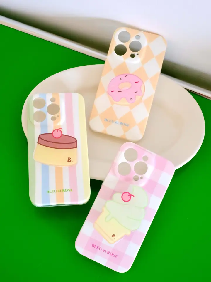 可愛いデザート型スマホスタンド【インスタ映 え・エアバッグデザイン】