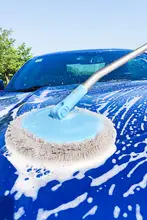 車体を傷めない伸縮性のある洗車用ソフトブラシ【弯曲ハンドル・車用】