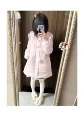 可愛いロリータ風フード付き冬用コート【柔らかな素材・デザイン性】