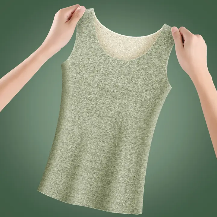 極上の柔らかさ！保温インナーキャミソール【羊毛とシルク混合・加厚・無痕・冬用】（セットアップ対応）