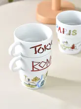 高温耐性の陶磁器製マグカップ【個性的なデザイン・コーヒー用・ミルク用】