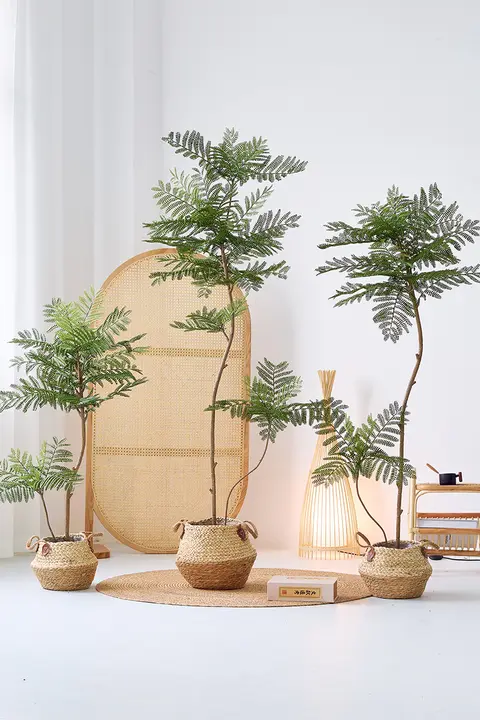 ブルーボトルツリー風の高級人工観葉植物【インテリア装飾用・大型フロアプランツ】