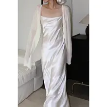 魅力的な醋酸サテンキャミソールドレス【洗練デザイン・フィット感抜群】