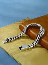 S925純銀製 メンズブレスレット【太め・シンプル・個性的・パンクスタイル】