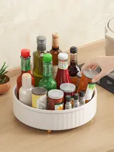 回転収納付きキッチン調味料ラック【多機能・家庭用】