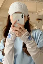 夏用UVカット 薄手アイススリーブ【心形デザイン・ゆったりタイプ・日焼け防止】