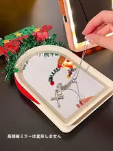 LED 化粧鏡 コンパクト 卓上 スタンド式 自立 LEDライト付き クリア クリスマス インスタ映え 一人暮らし