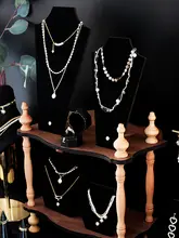 黒色の植絨ジュエリーディスプレイスタンド【ピアス・ブレスレット・ネックレス用】