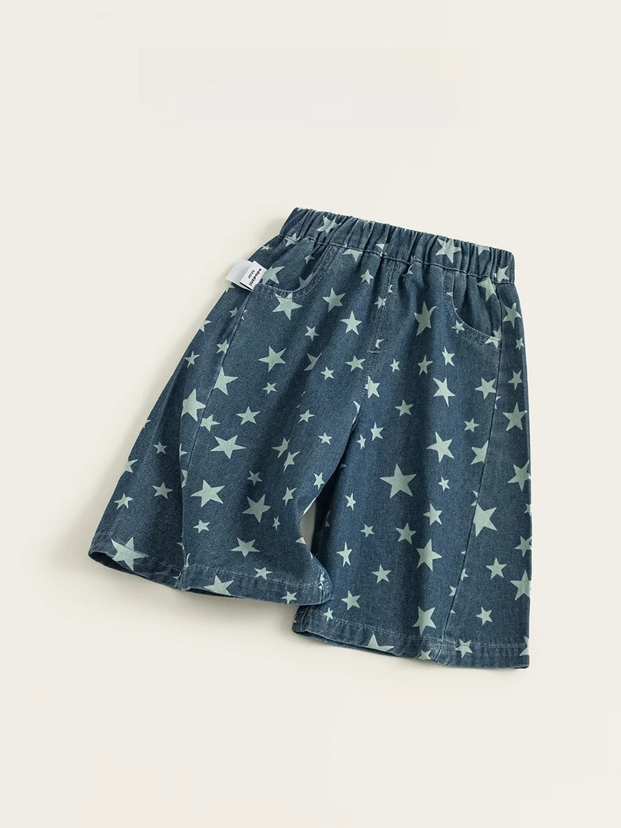 夏季リバイバルデザイン キッズ星柄デニムパンツの着こなしと使い方