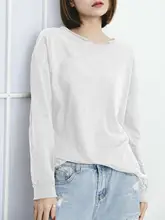 バンブーストライプコットン長袖Tシャツ【春用・ラウンドネック・大きいサイズ】