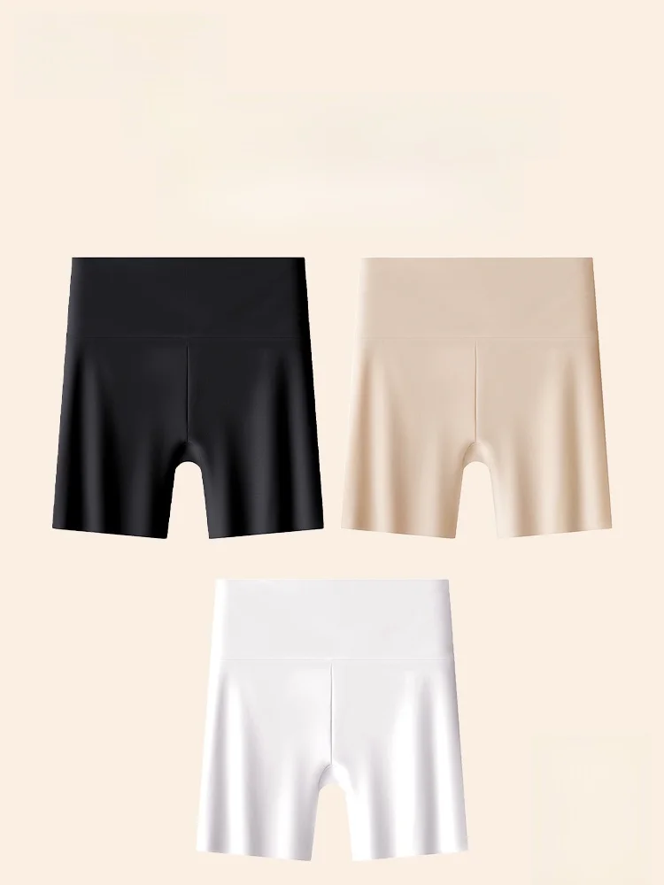 高腰薄手ボトムパンツ：夏用無縫デザインで透け防止と快適なフィット