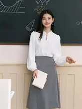 白色長袖ブラウス【職場用・フォーマル・高級感】