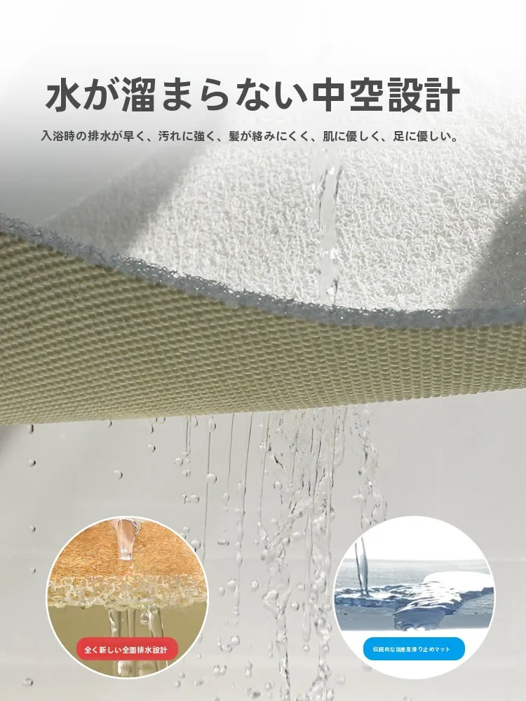 浴室用防滑マット：子供用穴あきデザインで安全性を向上
