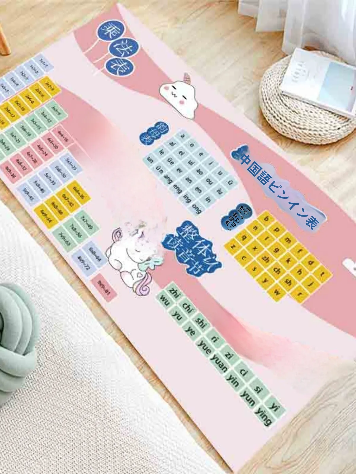 可愛いキャラクターの学習用カーペット：0歳から3歳まで使える知育玩具としての空間設計